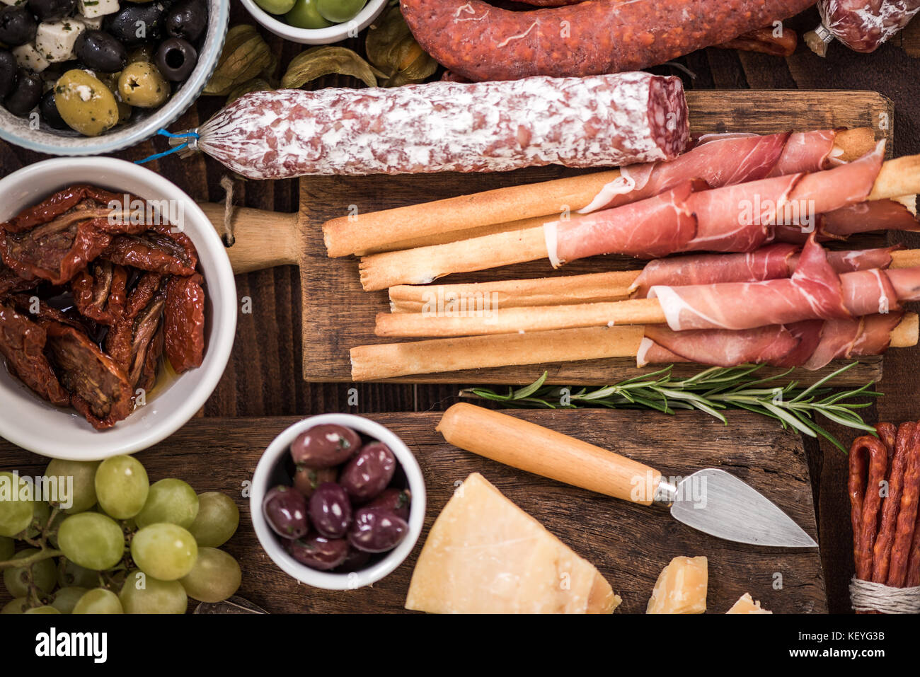 La nourriture faite pour le partage avec des amis,Spanish tapa. partie ou de bar. Banque D'Images