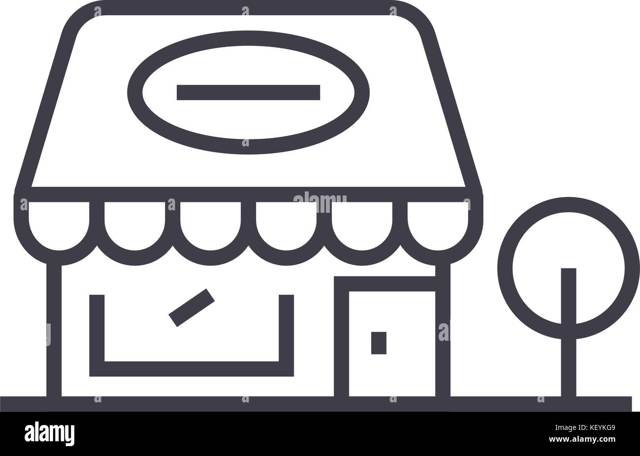 Boutique de vente au détail l'icône linéaire, signe, symbole, vecteur sur fond isolé Illustration de Vecteur