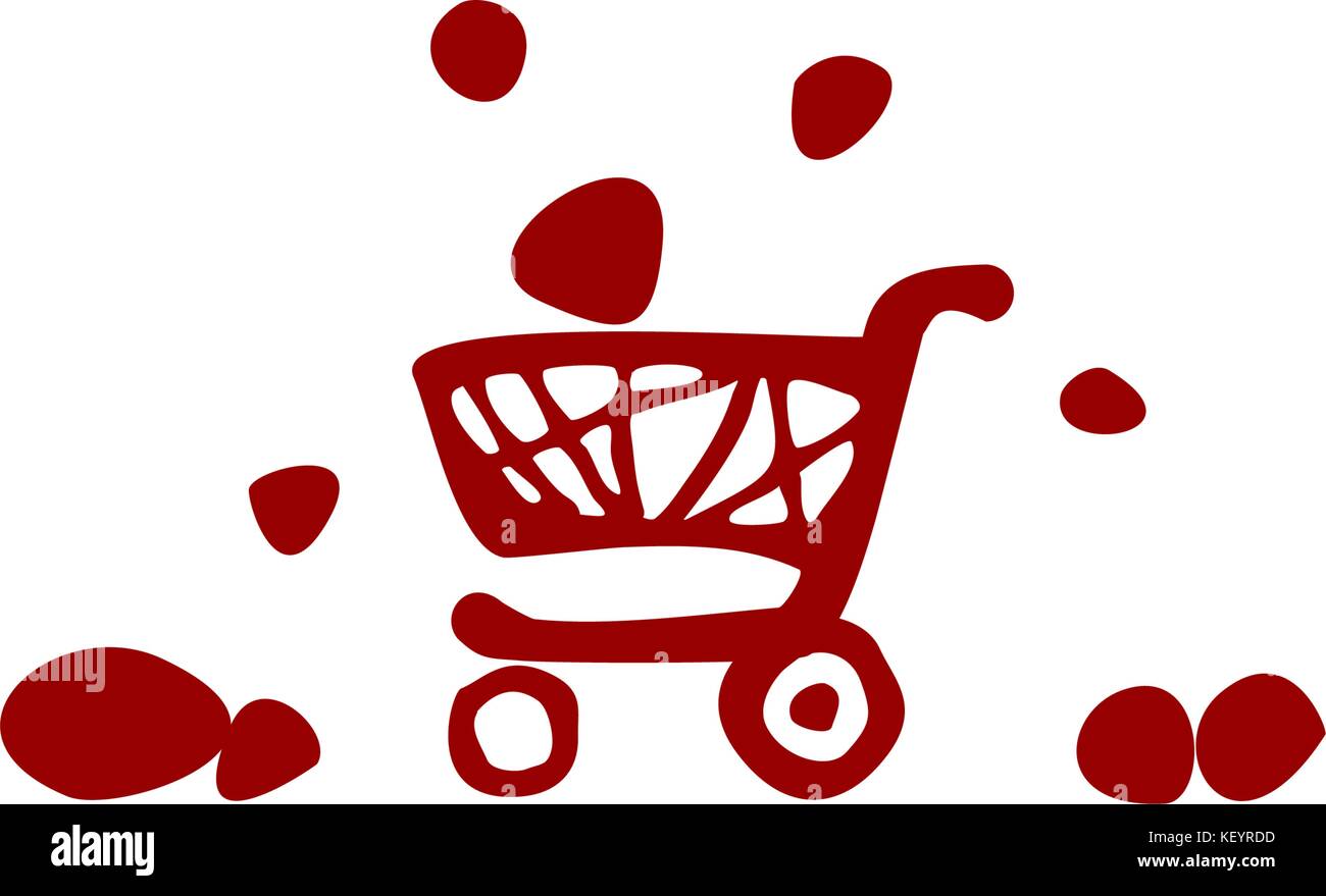 Chariot de supermarché, icône, vector illustration Illustration de Vecteur