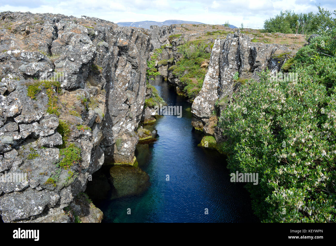 Belle journée d'été dans le parc national de Thingvellir en Islande Banque D'Images