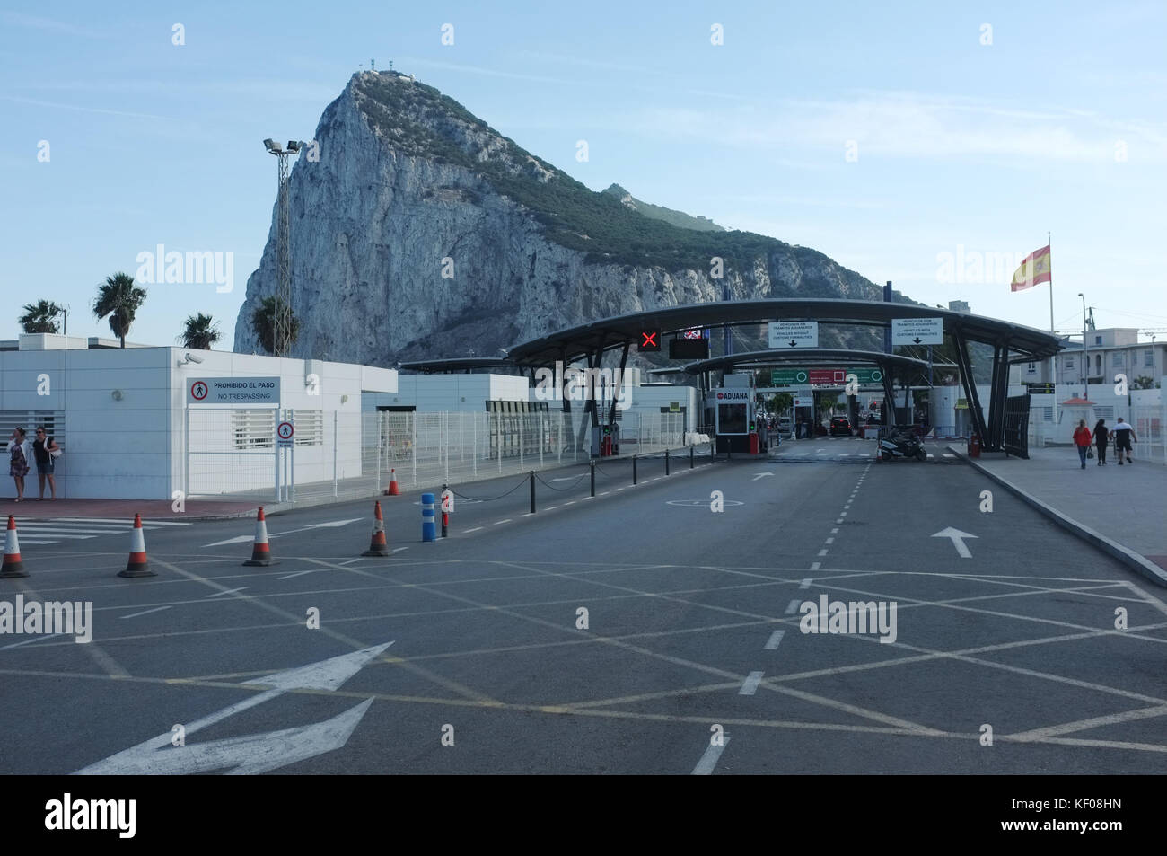La frontière avec l'Espagne, septembre 2017 Saisie de Gibraltar Banque D'Images