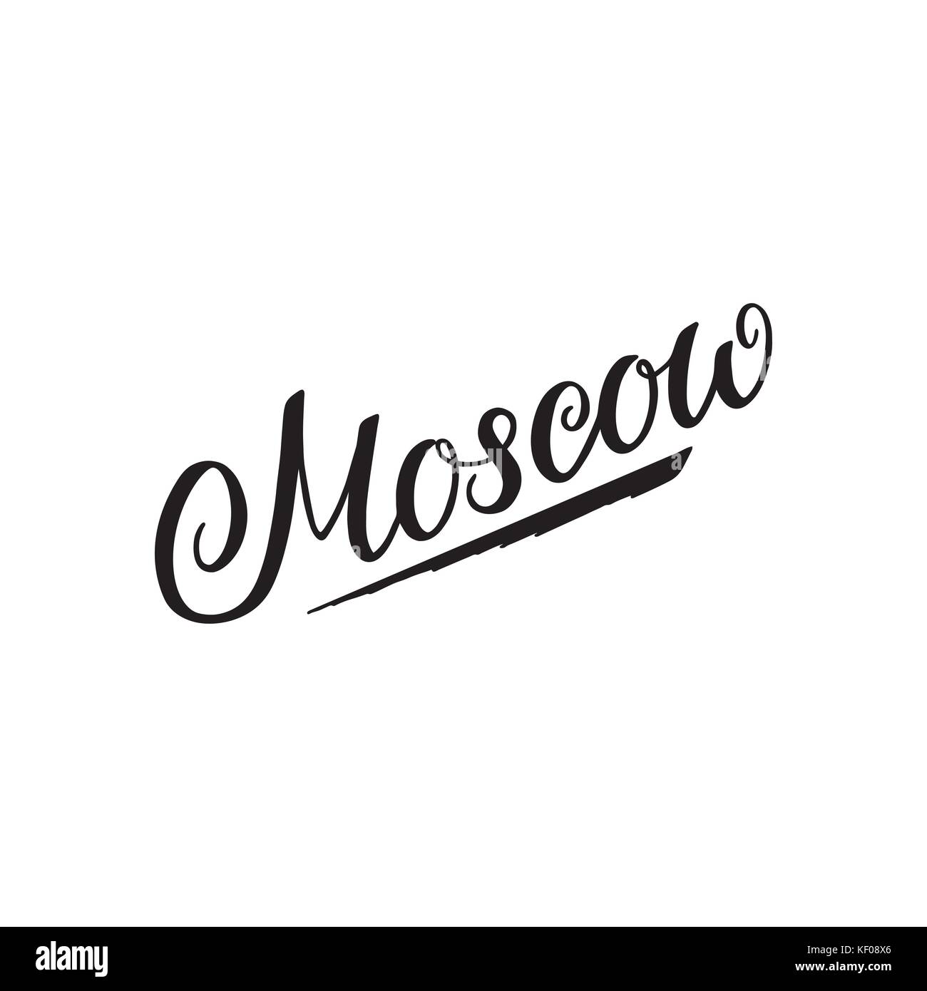 Logo ville isolé sur blanc. black label ou logo. badge vintage style grunge en calligraphie. Super pour les t-shirts ou de l'affiche. Moscou, Russie Illustration de Vecteur