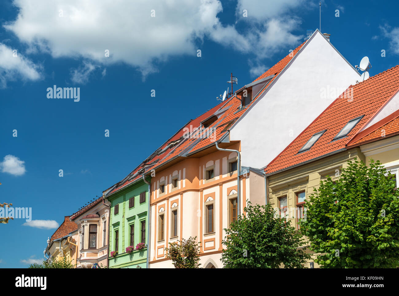 Bâtiments traditionnels dans la vieille ville de Levoca, Slovaquie Banque D'Images