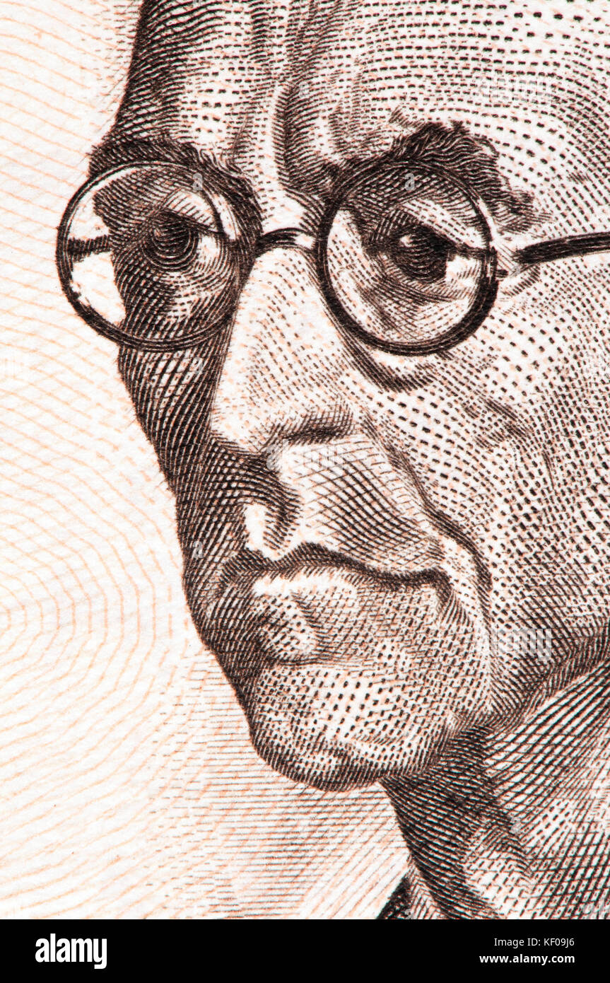 Détail d'une peseta espagnol 1970 Billet de 100 Manuel de Falla y Matheu (1876-1946), compositeur espagnol : Banque D'Images