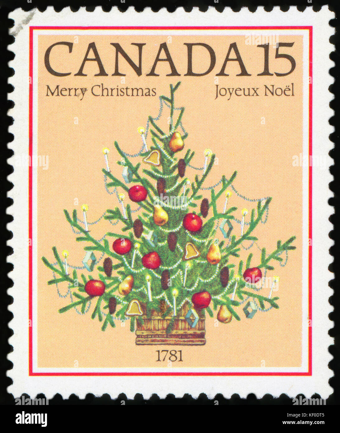 Timbre-poste - arbre de Noël (Canada Photo Stock - Alamy