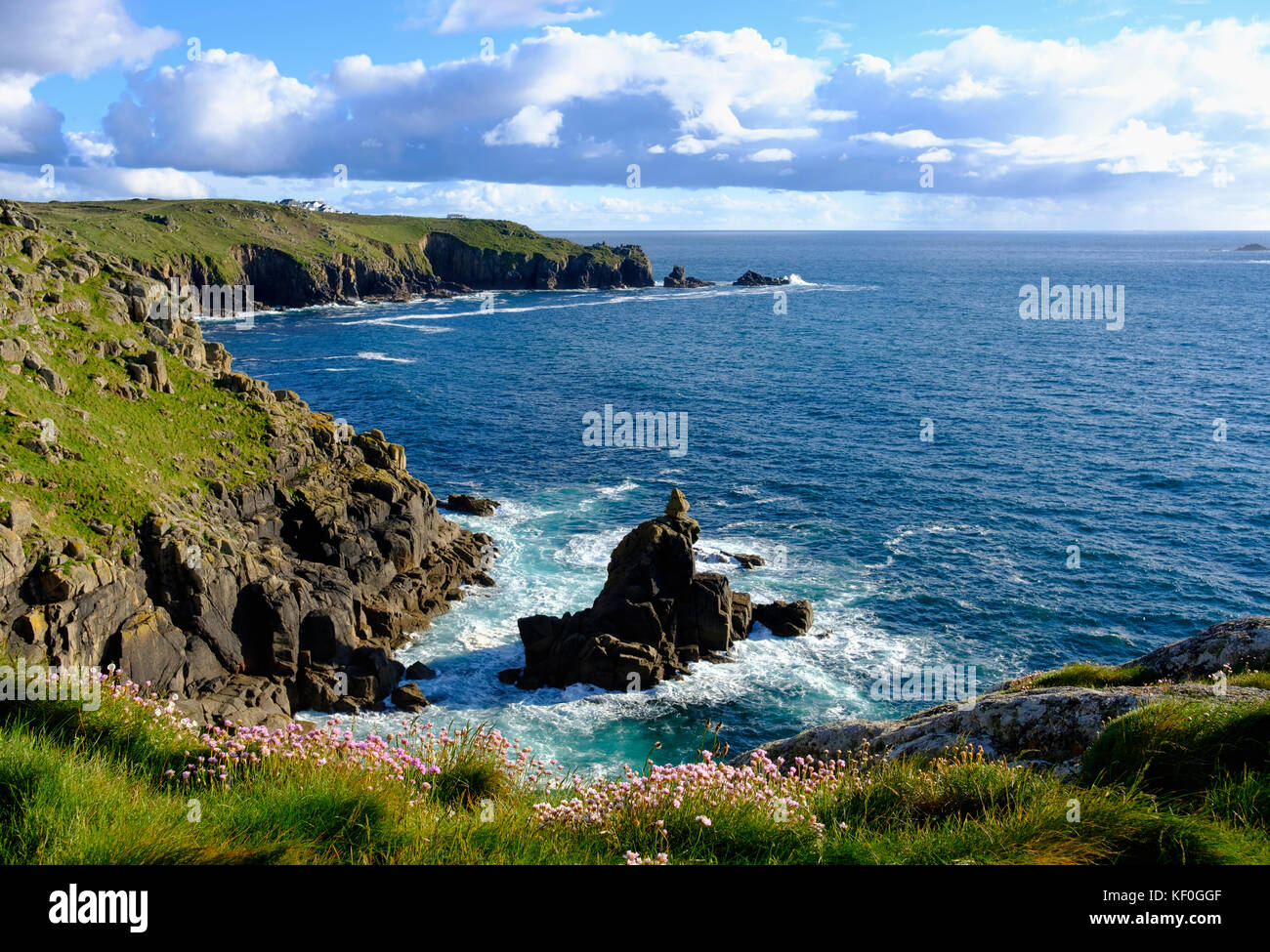 Felsformation Dame irlandaise und Land's End, Cornwall, Angleterre, Iles Banque D'Images