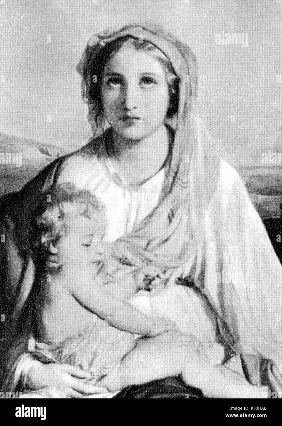 Delfina Potocka comme la Madonna, née Komar (Murowane Kurylowce, Podole, mars 1807 - 2 avril 1877, Paris, France), une comtesse Polonaise, était un ami et muse artiste expatrié polonais Frédéric Chopin Banque D'Images