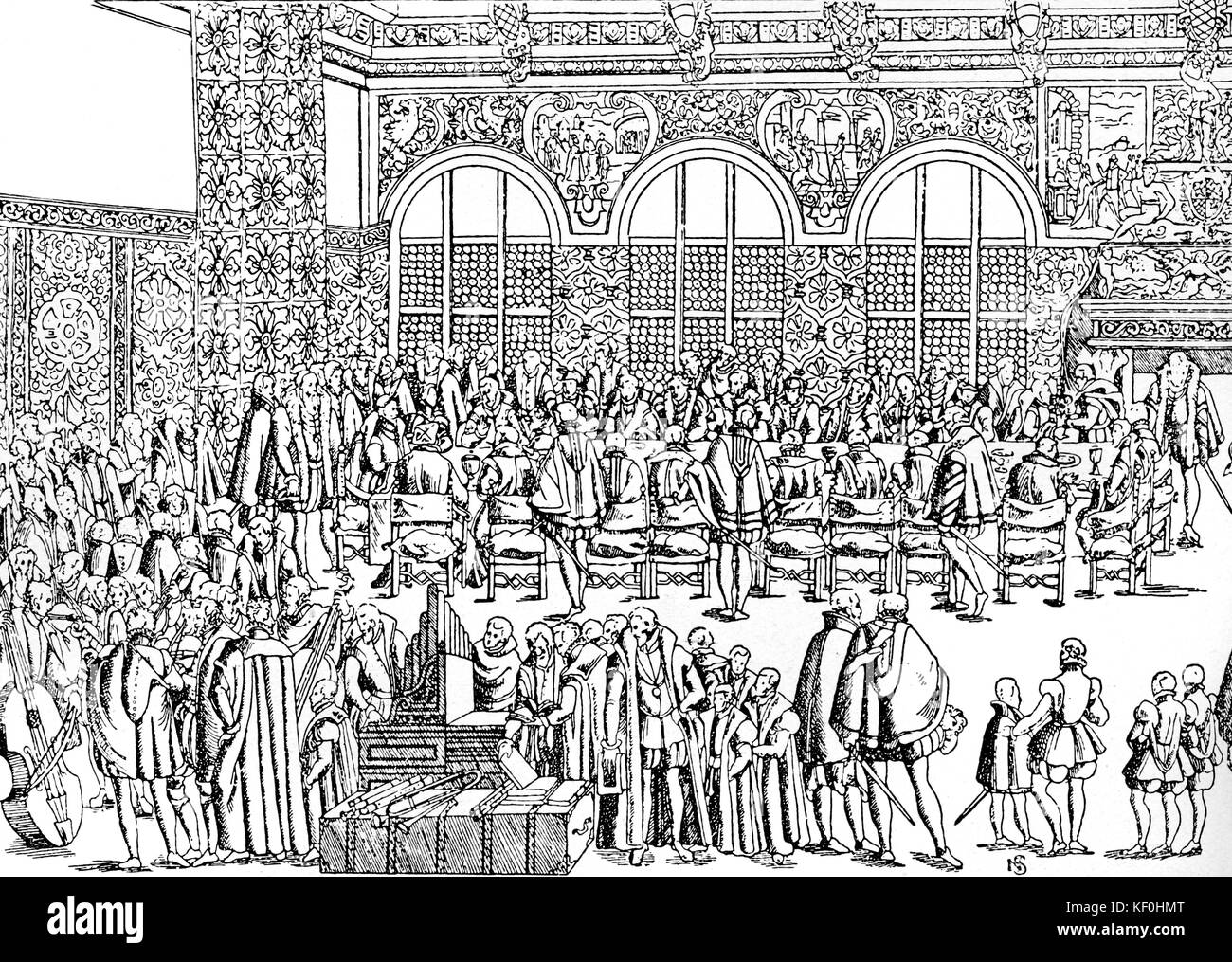 Le Chaoel de la Cour de Bavière, réalisé par Orlande de Lassus. Compositeur franco-flamande LO1532 - 14 juin 1594. Banque D'Images