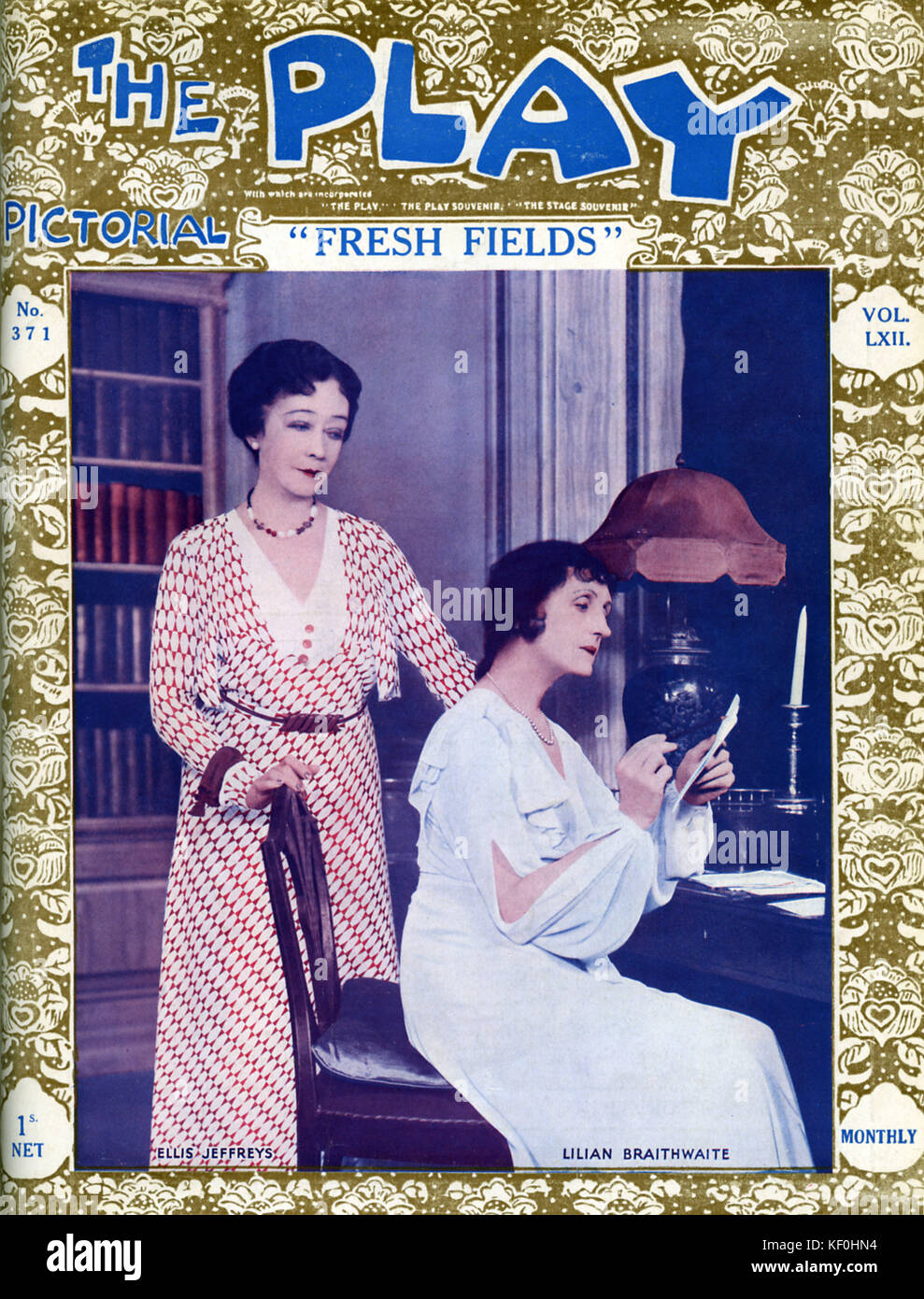Les champs 'Fresh' par Ivor Novello, avec Ellis Jeffreys (17 mai 1872 - 21 janvier 1943) et Lilian Braithwaite (9 mars 1873 - 17 septembre 1948). Une production londonienne au Criterion Theatre, le 5 janvier 1933. Couvrir de jouer l'Illustré, 1933. Banque D'Images
