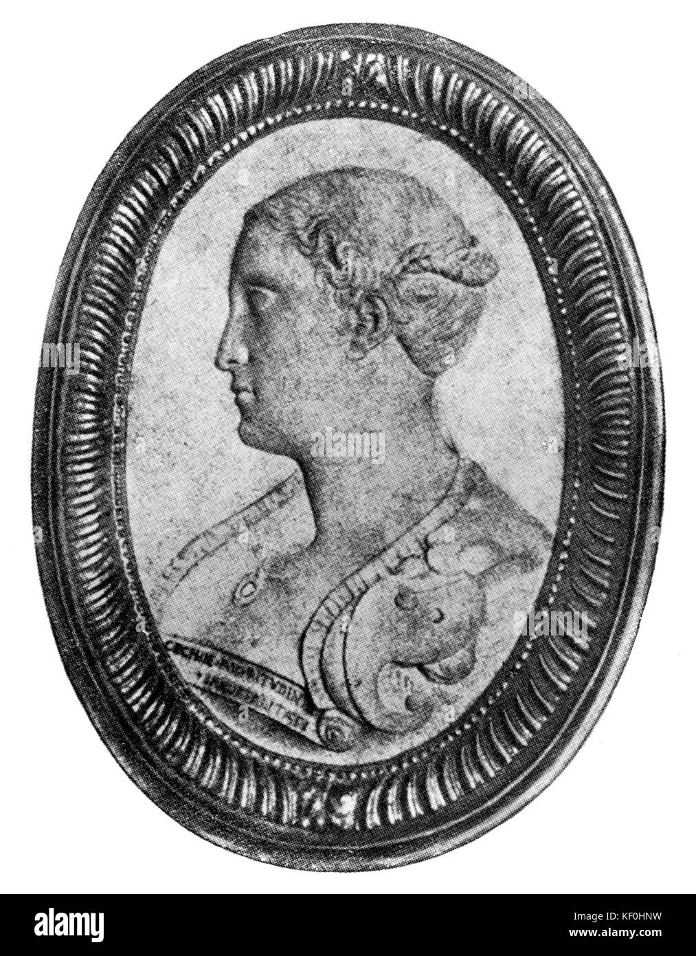 Francesca Caccini. Camée. Italien FC compositeur, chanteur et luthiste 18 Septembre 1587 - 1641. Banque D'Images