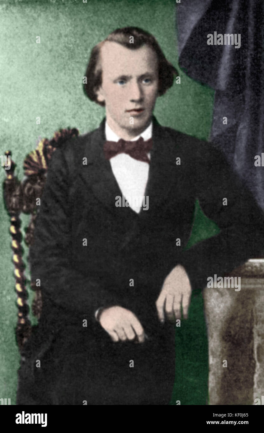 Les jeunes Johannes Brahms. Années 1850. Compositeur allemand, 1833-1897. Version colorisée. Banque D'Images