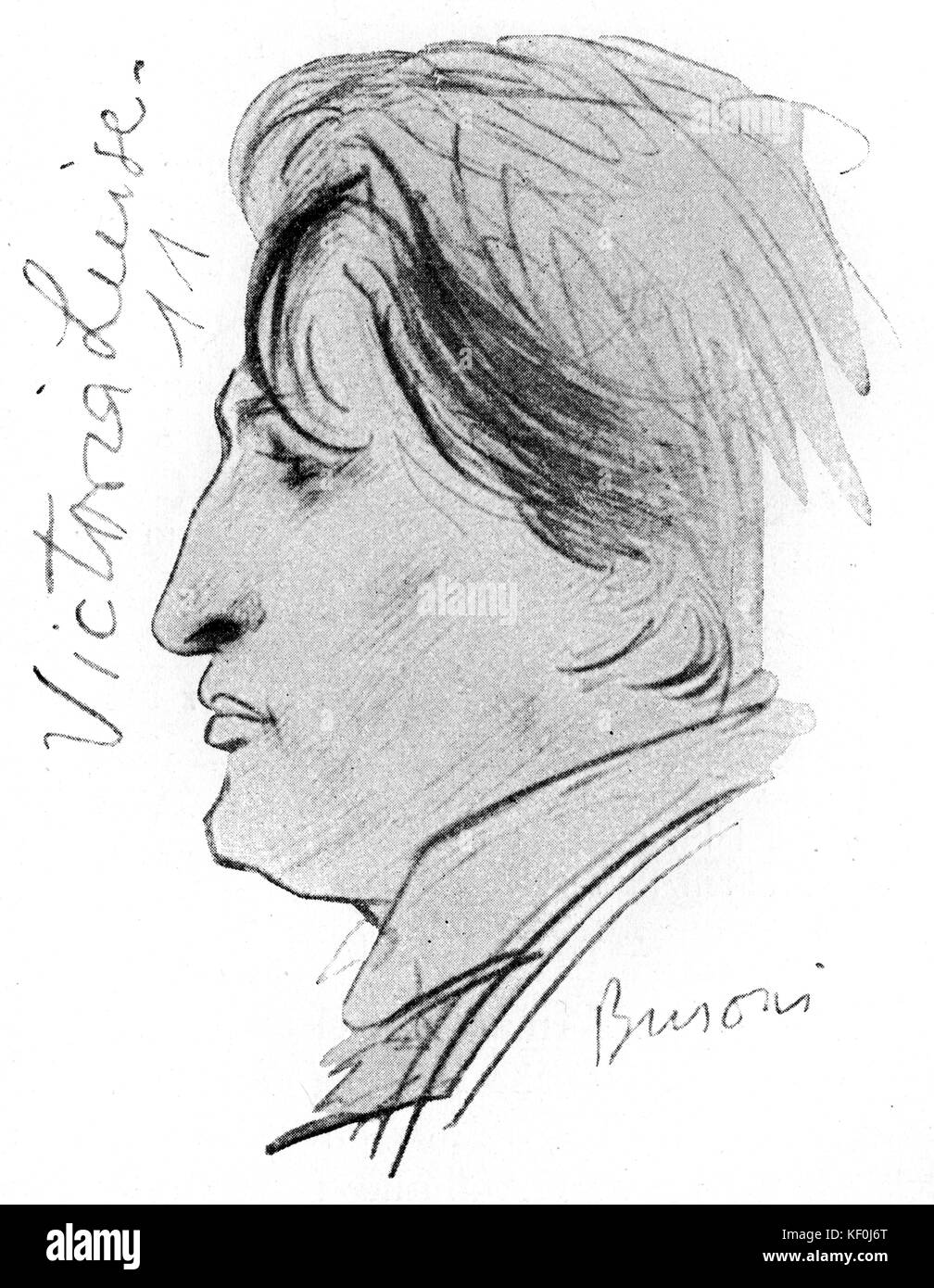 Ferruccio Busoni, par Emil Orlik. (1870-1932), compositeur et pianiste Italian-German 1 Avril 1866 - 27 juillet 1924 Banque D'Images