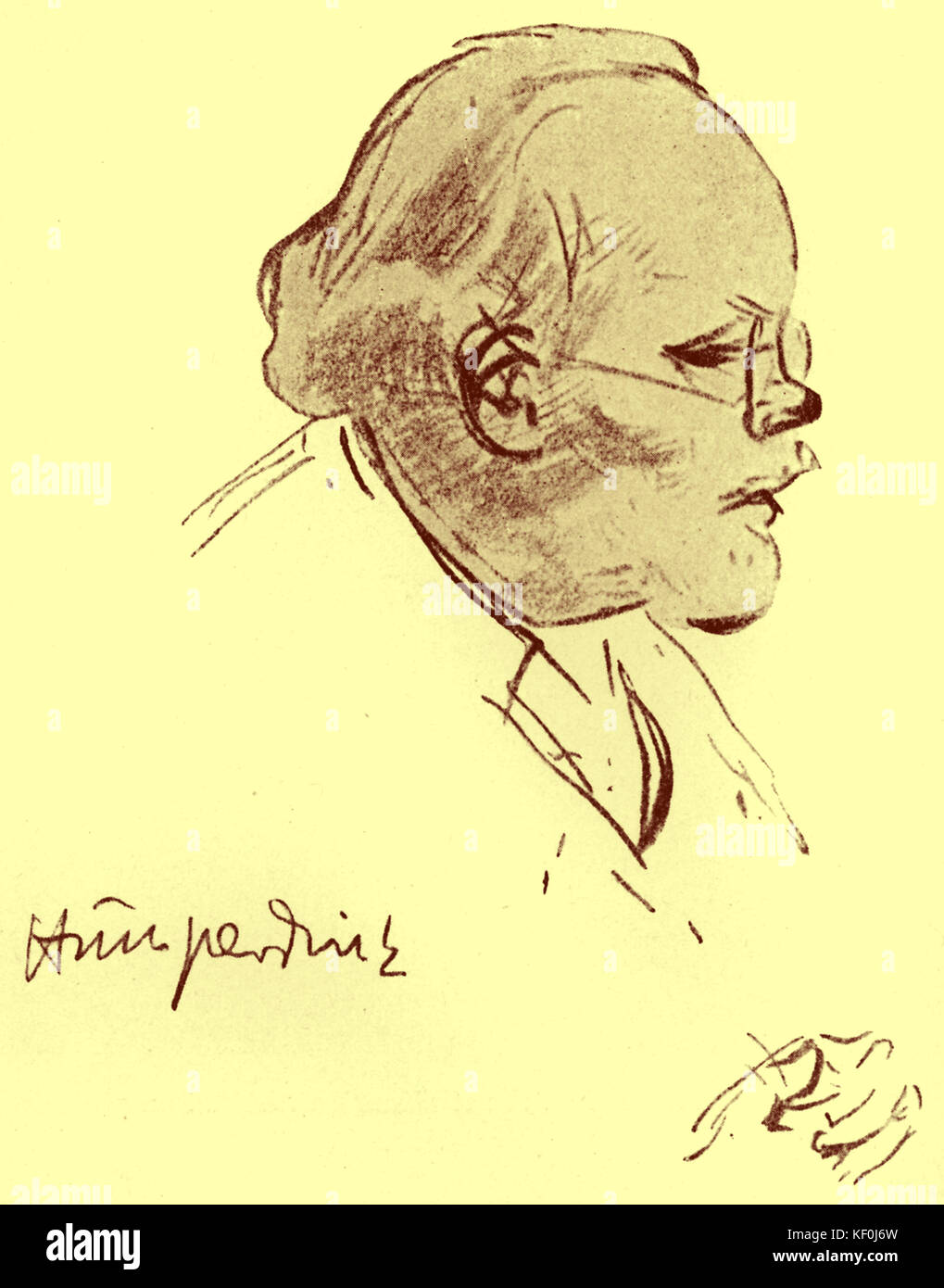 Engelbert Humperdinck, par Emil Orlik (1870 -1932) .compositeur allemand, 1 septembre 1854 - 27 septembre 1921 Banque D'Images