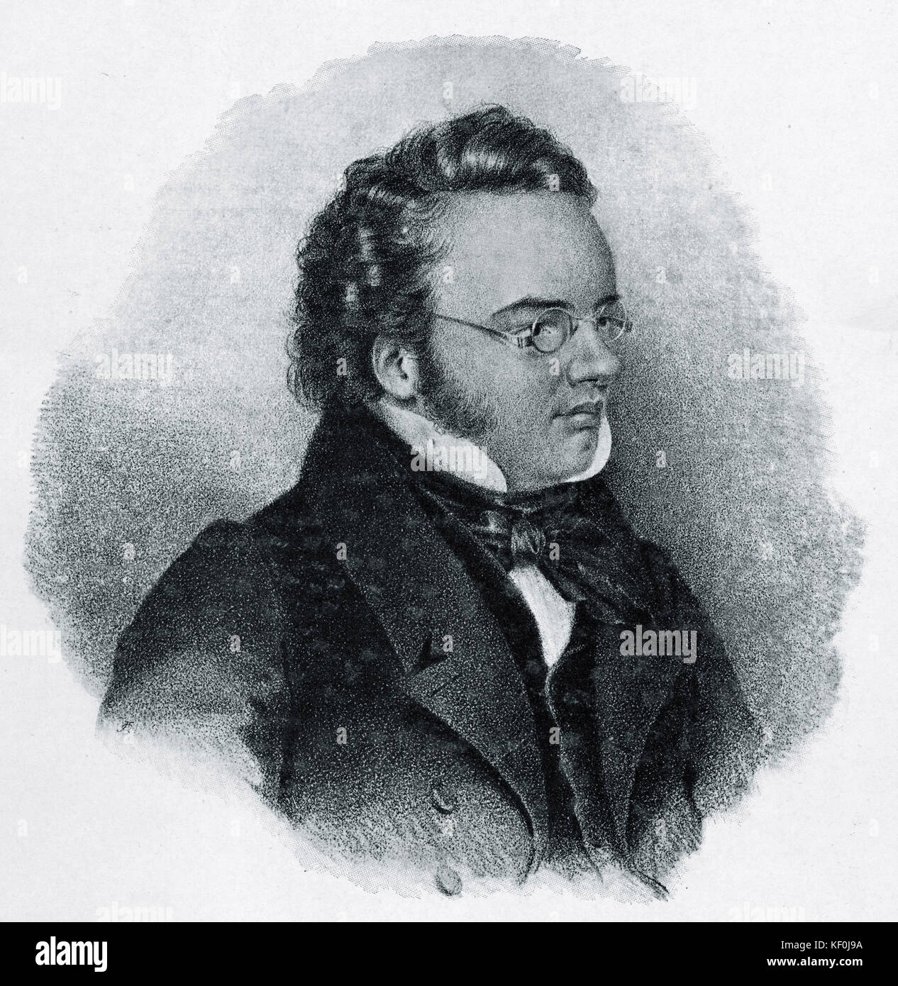 Franz Schubert - portrait - compositeur autrichien - 31 janvier 1797 - 19 novembre 1828. Banque D'Images