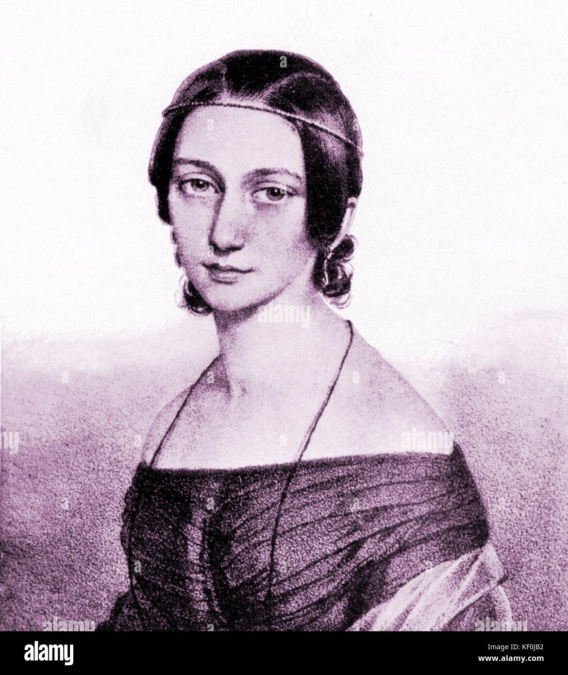 Clara Schumann, jeune tout en Clara Wieck. Pianiste et compositeur allemand 1819-1896. Banque D'Images