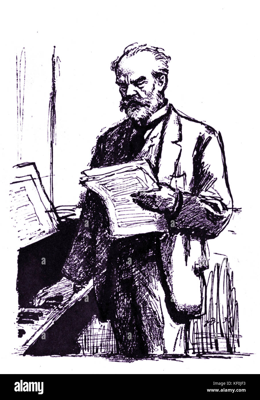Antonin Dvorak, portrait de Hugo Boettinger. Compositeur tchèque 1841-1904. HB : 1880 - 1934 Banque D'Images
