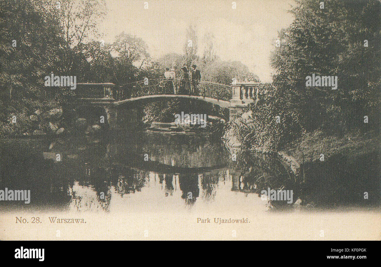 Château Ujazdowski Parc Mostek w Warszawie 1908 Banque D'Images