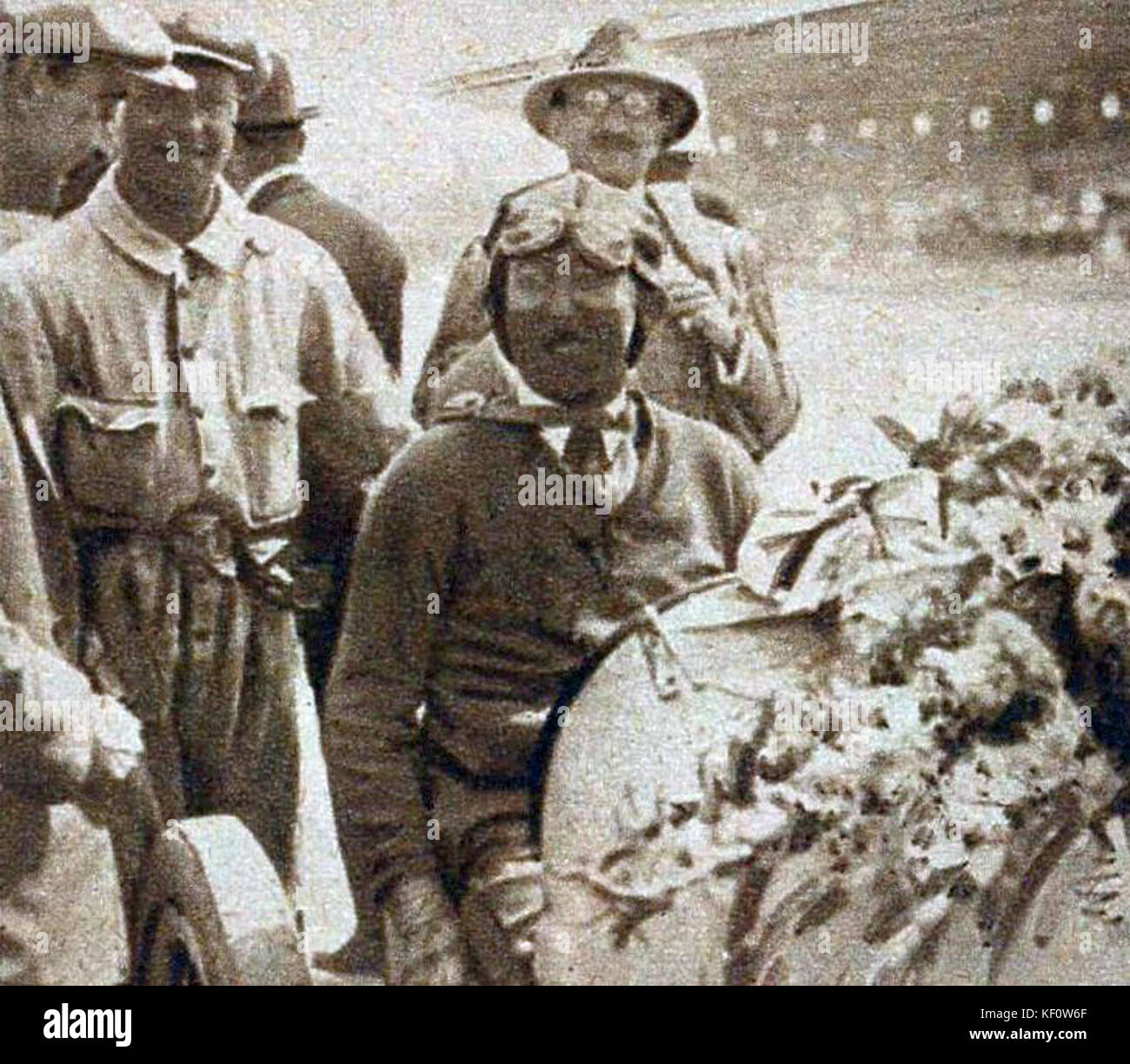 Jules Goux, vainqueur du Grand Prix de l'ACF 1926, sur Bugatti Banque D'Images