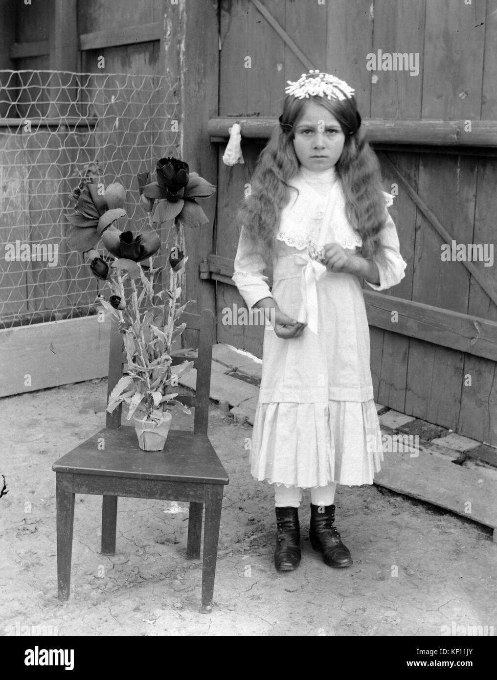 Fleur, la religion, la Première Communion, girl, cour, kid 4648 Banque D'Images
