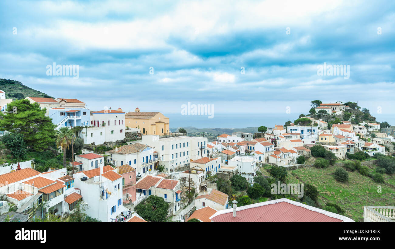 L'île de Kéa Cyclades Grèce, de bâtiments et de la nature. Banque D'Images