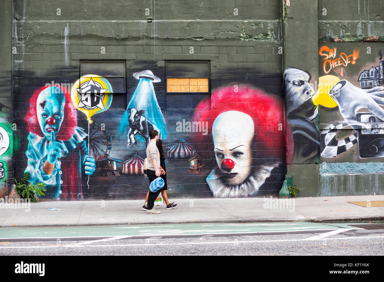 Grafiti colorés à Long Island City, Queens, New York Banque D'Images
