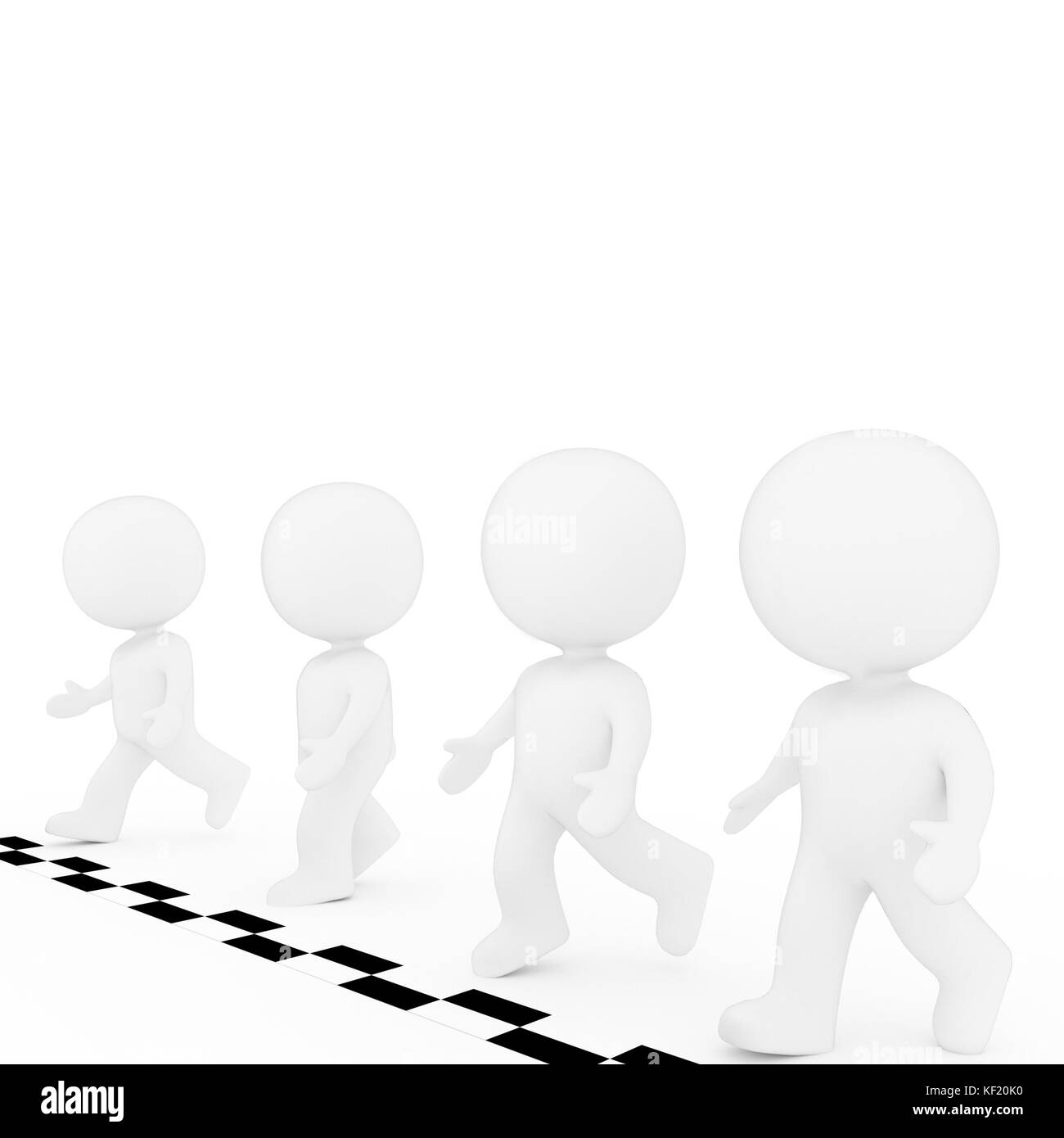 L'exécution de la cible blanche avec dans l'équipe de rendu 3D Banque D'Images