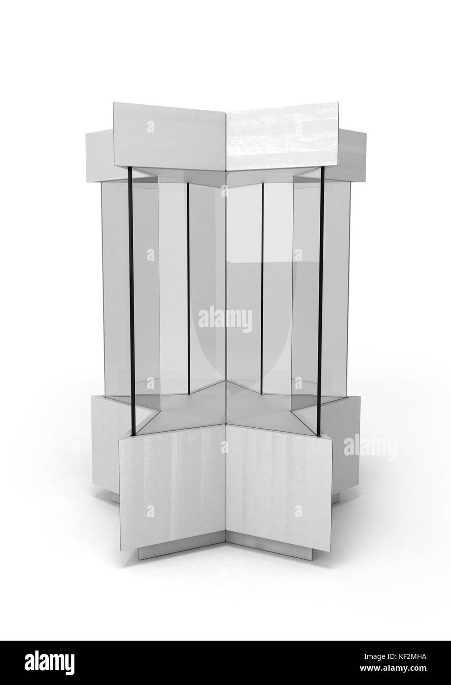 Vitrine blanche en forme d'étoiles Banque D'Images