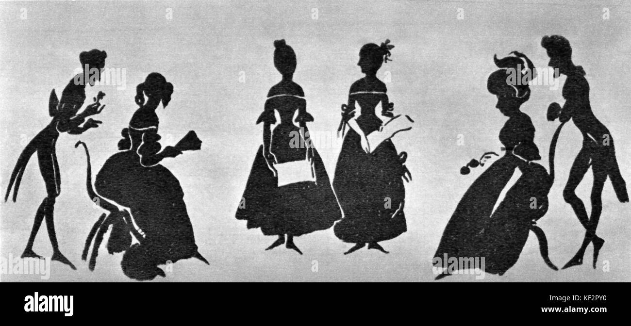 Chanteurs et public. Croquis Silhouette par Moritz von Schwind, 1838. Banque D'Images