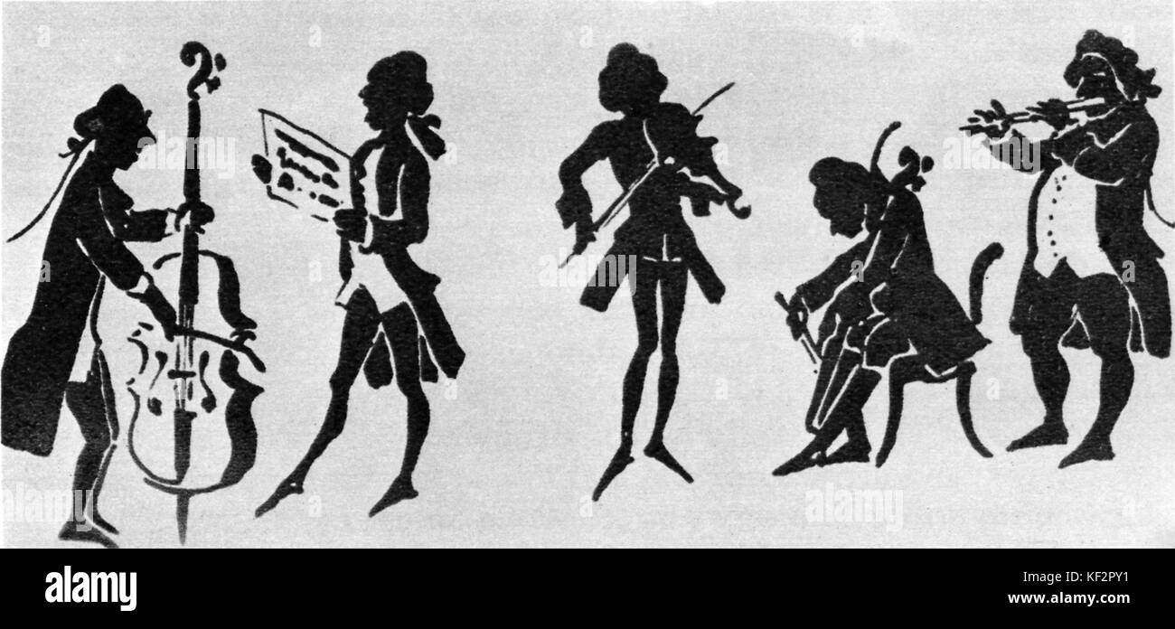 Les musiciens. Croquis Silhouette par Moritz von Schwind, 1838. Banque D'Images