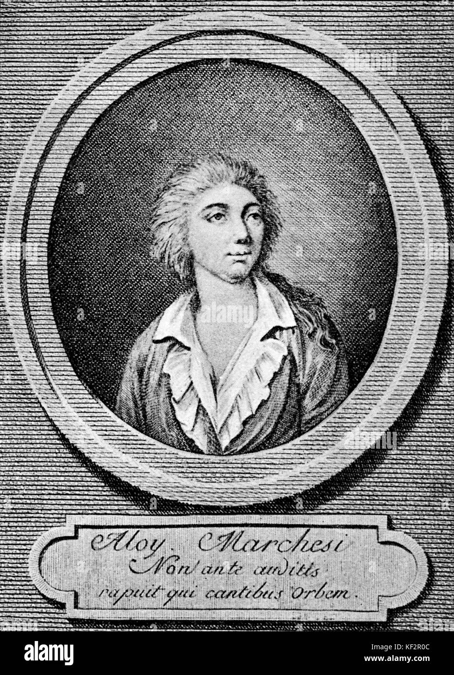Luigi Marchesi - chanteur castrat italien, 8 août 1754 - 14 décembre 1829. Après une gravure par D Cagnoni. Banque D'Images
