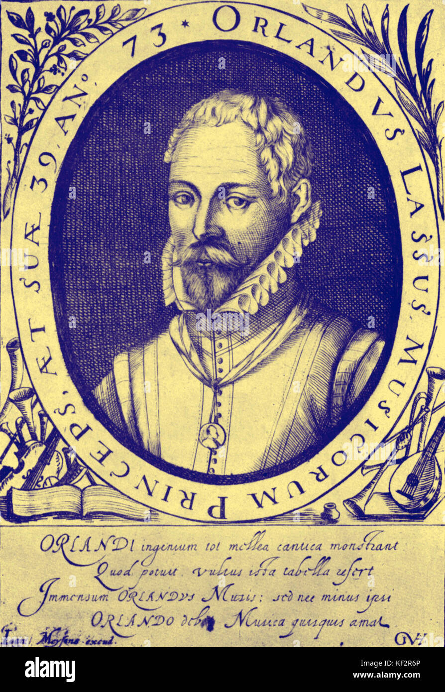 Orlande de Lassus, alias Orlandus Lassus, Roland de Lassus, Roland de Lassus, Roland Delattre - compositeur franco-flamande de la fin de la Renaissance. 1532-1594 Banque D'Images