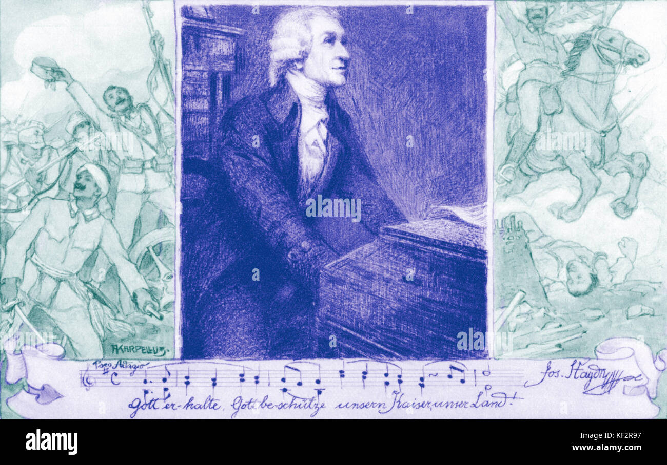 L'hymne national, la création d'Haydn Franz Joseph Haydn 1732-1809. Compositeur autrichien. Banque D'Images