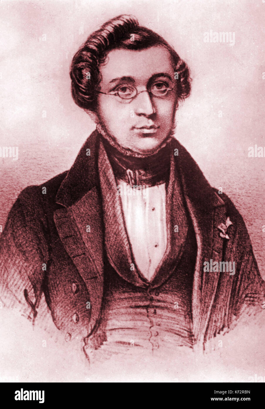 Adolphe Adam - portrait du compositeur d'Opéra Français, 1803-1856 Banque D'Images