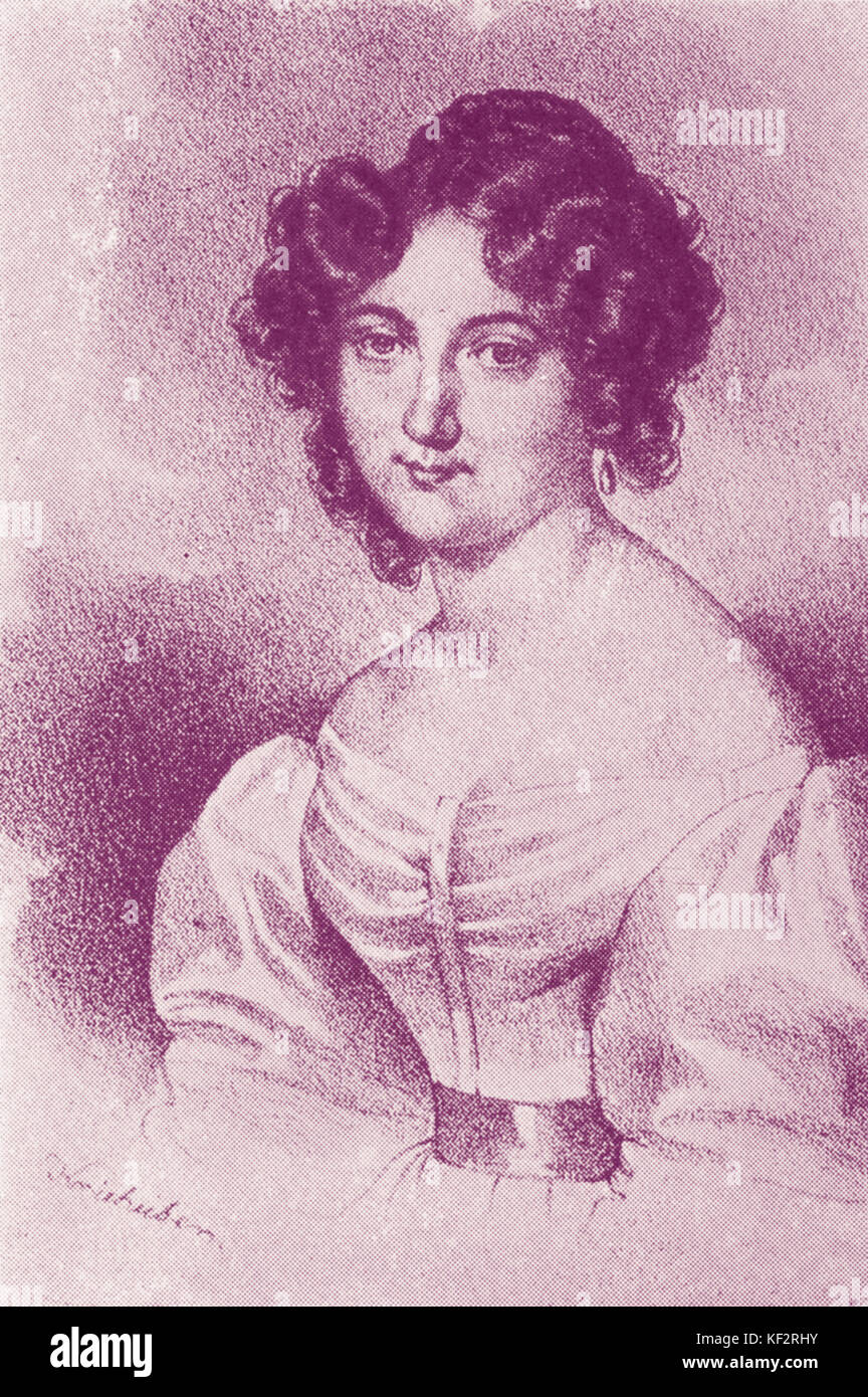 Sophie Muller - portrait - la chanteuse et actrice, à qui à un moment a eu Schubert ses chansons comme il l'écrit - Schubert, compositeur autrichien, 31 janvier 1797 - 19 novembre 1828 Banque D'Images