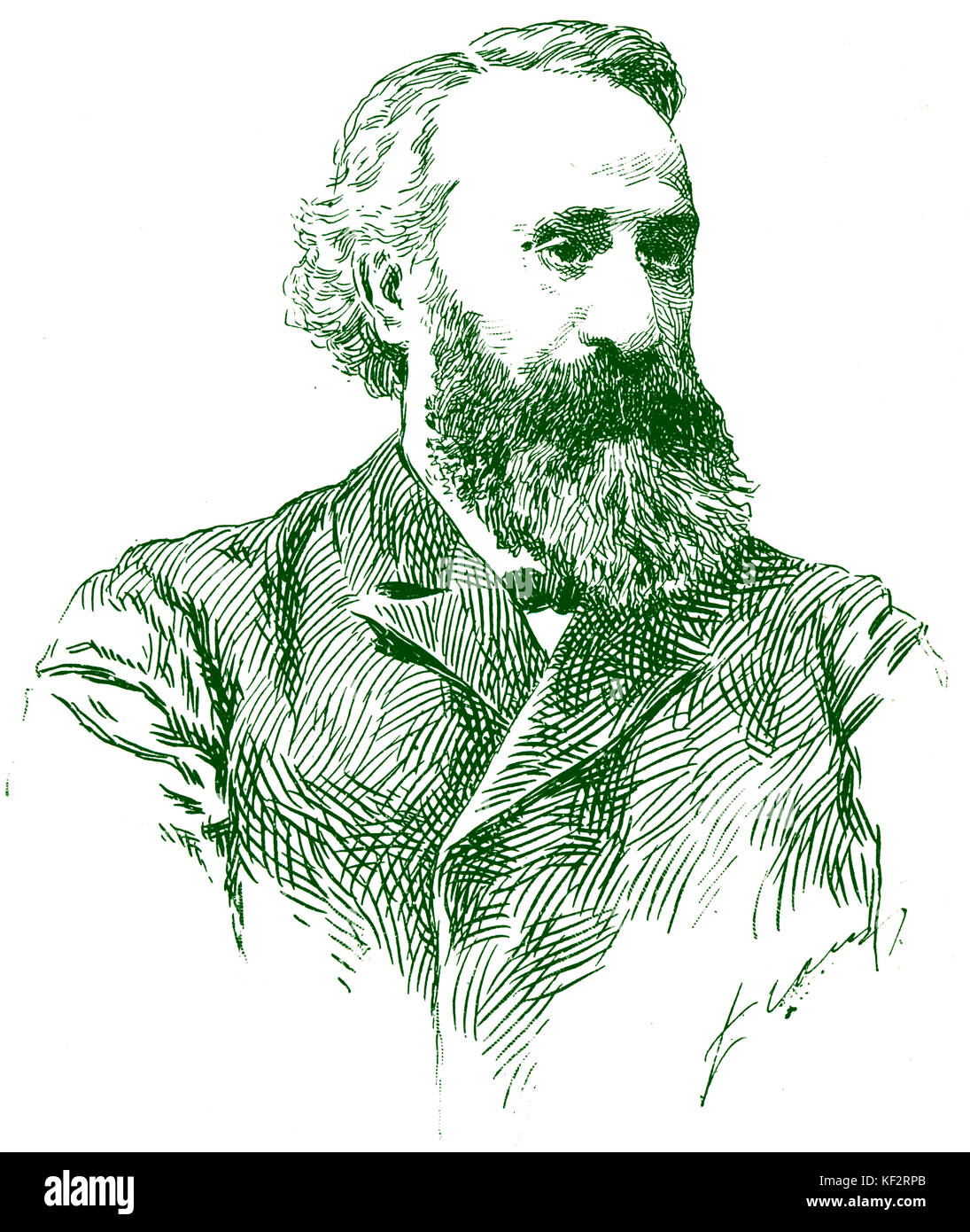 DAVIDOV, Carl - Portrait violoncelliste russe ( 1838 - 1889 ) Banque D'Images