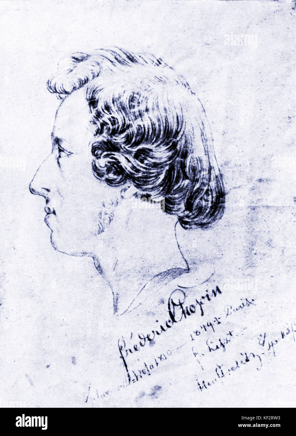 Frédéric Chopin, de Franz Liszt compositeur polonais (1810-1849) Banque D'Images