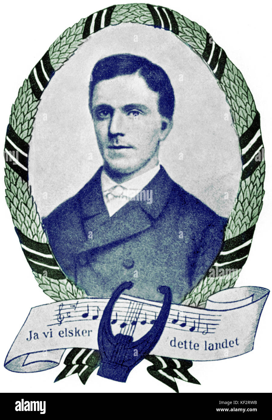 Rikard Nordraak (1842-1866) compositeur de l'hymne national norvégien 'ja, vi elsker'. Ami de Grieg. Décédé à l'âge de 23. Banque D'Images