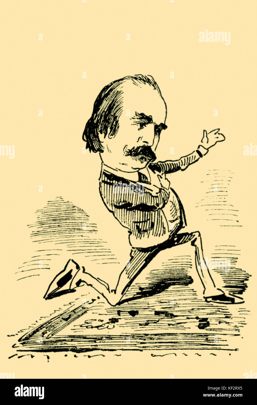 HANSLICK, Eduard - caricature - dans la position du demandeur - critique musical Autrichien, 1825-1904 Banque D'Images