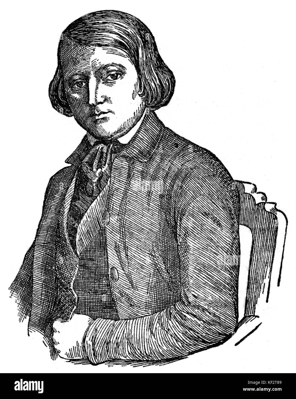 Robert Schumann comme un jeune homme. Compositeur allemand, 8 juin 1810 - 29 juillet 1856. Banque D'Images