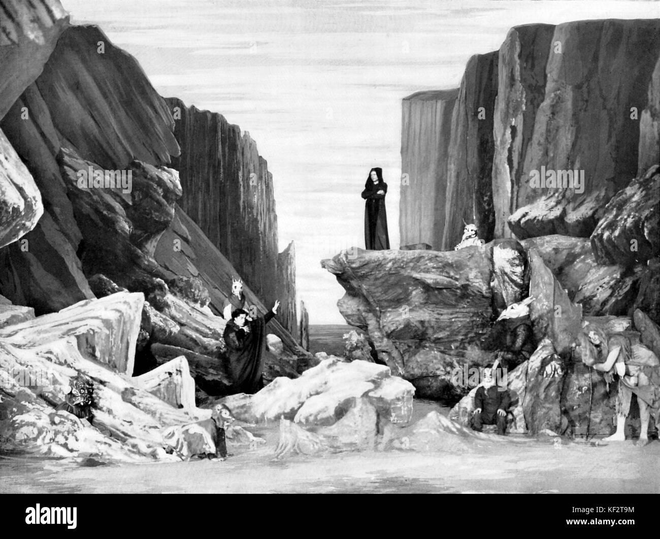 ' ' Faust de Goethe, la partie III - Le Sabbat - effectué au Théâtre National de l''Odéon, Paris, 1913. Avec (de gauche à droite) Joube comme Faust, Desfontaines que Mephisto et Denis D' ines comme la sorcière. Mise en scène par Deshayes. Gtm : poète, romancier, dramaturge et philosophe. 28 août 1749 - 22 mars 1832 Banque D'Images