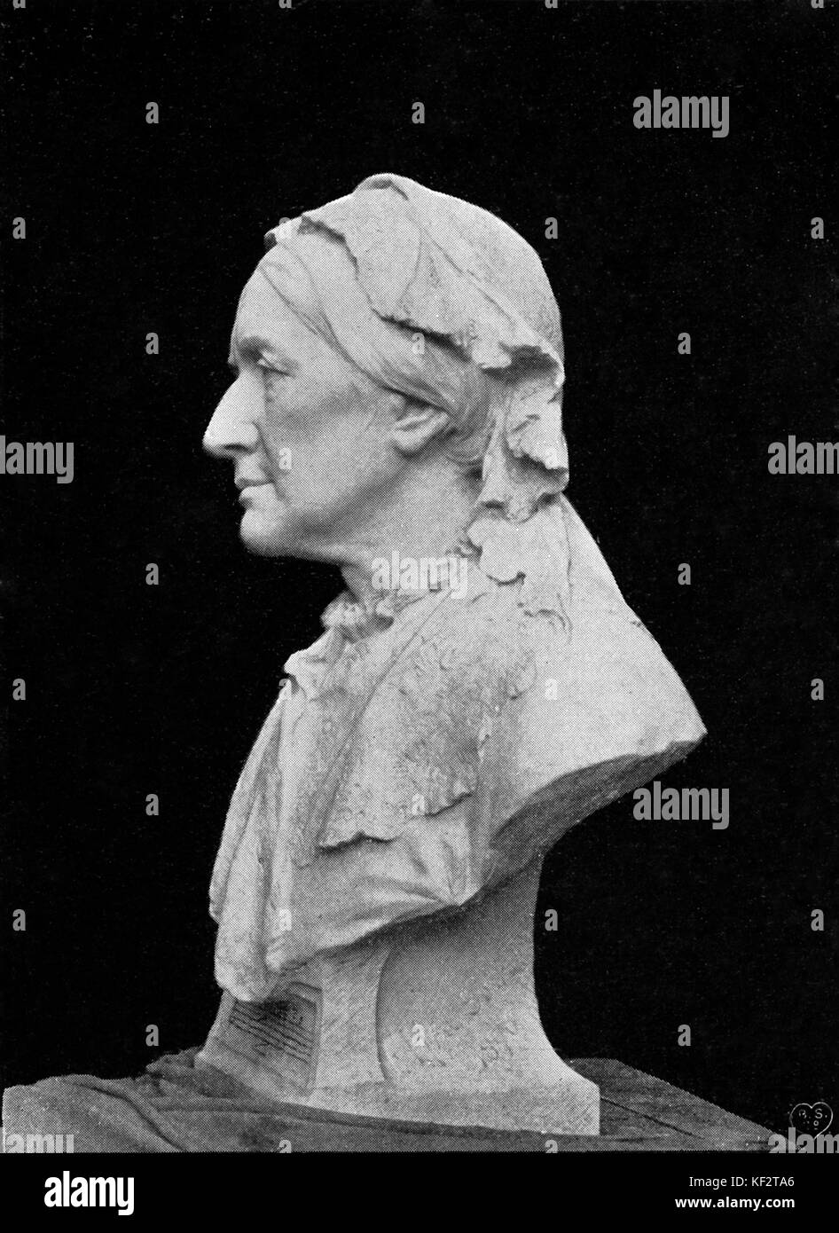 Clara Schumann - Buste par Hausmann. Pianiste allemand, 13 septembre 1819 - 20 mai 1896. Épouse du compositeur, Robert Schumann. Banque D'Images