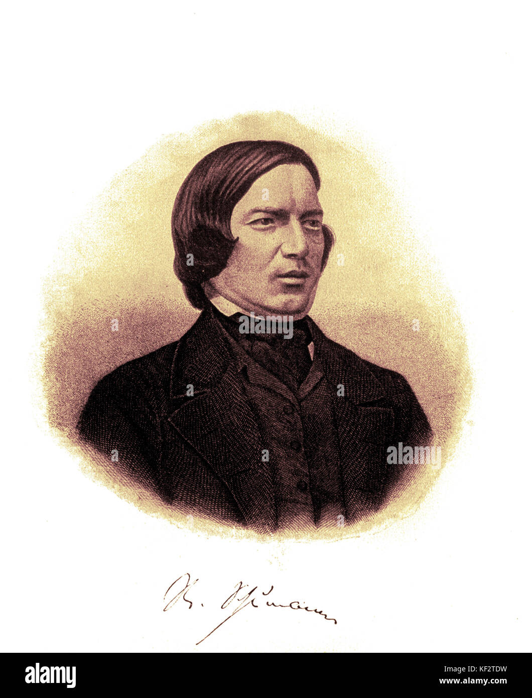 SCHUMANN, Robert- Portrait. Robert Schumann. Compositeur allemand (1810-1856) Banque D'Images