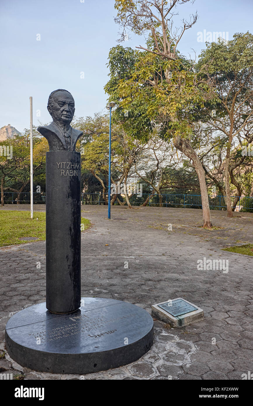Monument d'Yitzhak Rabin, Rio de Janeiro, Brésil, Amérique du Sud Banque D'Images