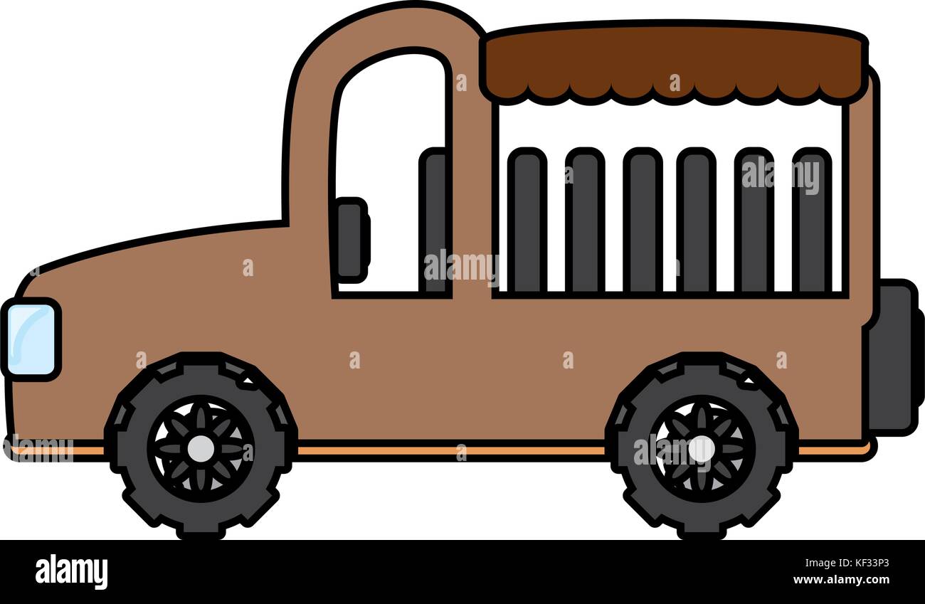 Télévision couleur ligne véhicule safari over white background vector illustration Illustration de Vecteur