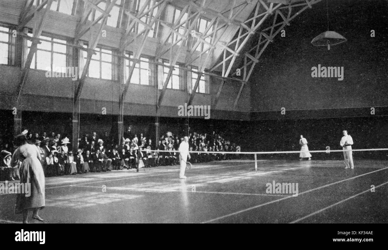 Tennis au Jeux olympiques de 1912, à l'intérieur des finales mixtes Banque D'Images