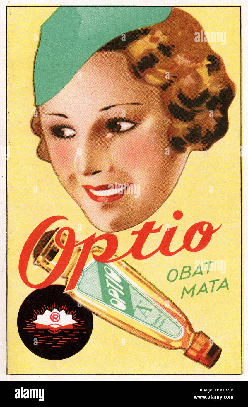 Optio eye drop annonce Moestika, 1940, p47 Banque D'Images