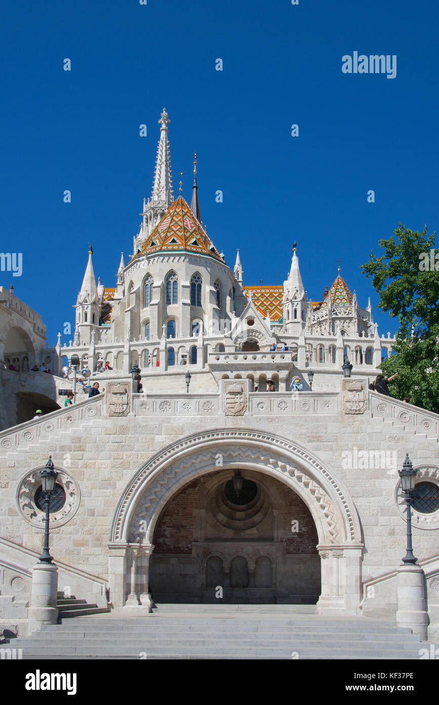 À partir de l'Église Matyas ci-dessous Quartier du Château de Buda Budapest Hongrie supérieure Banque D'Images