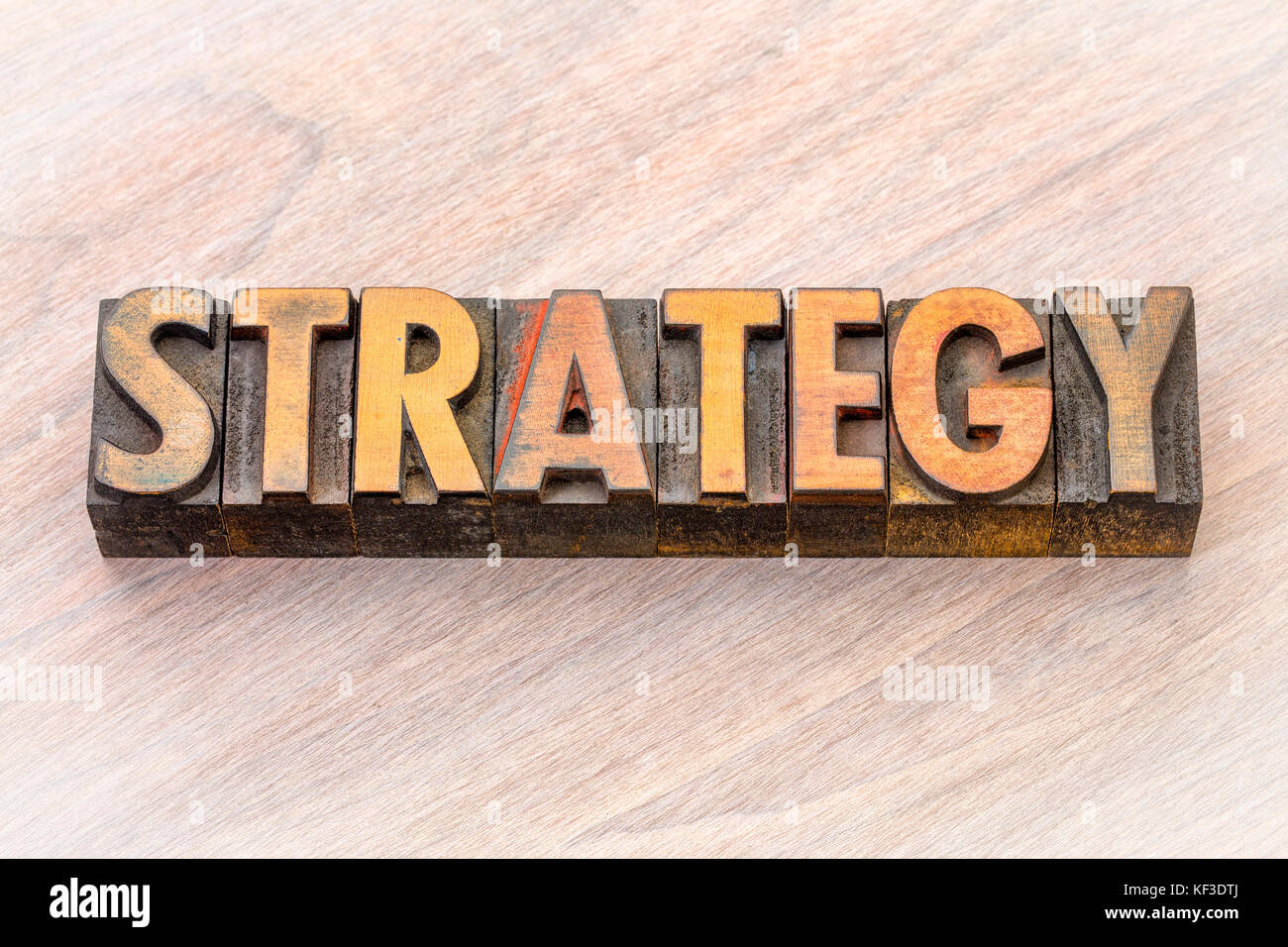 Résumé en Word stratégie typographie vintage type de blocs d'impression Banque D'Images