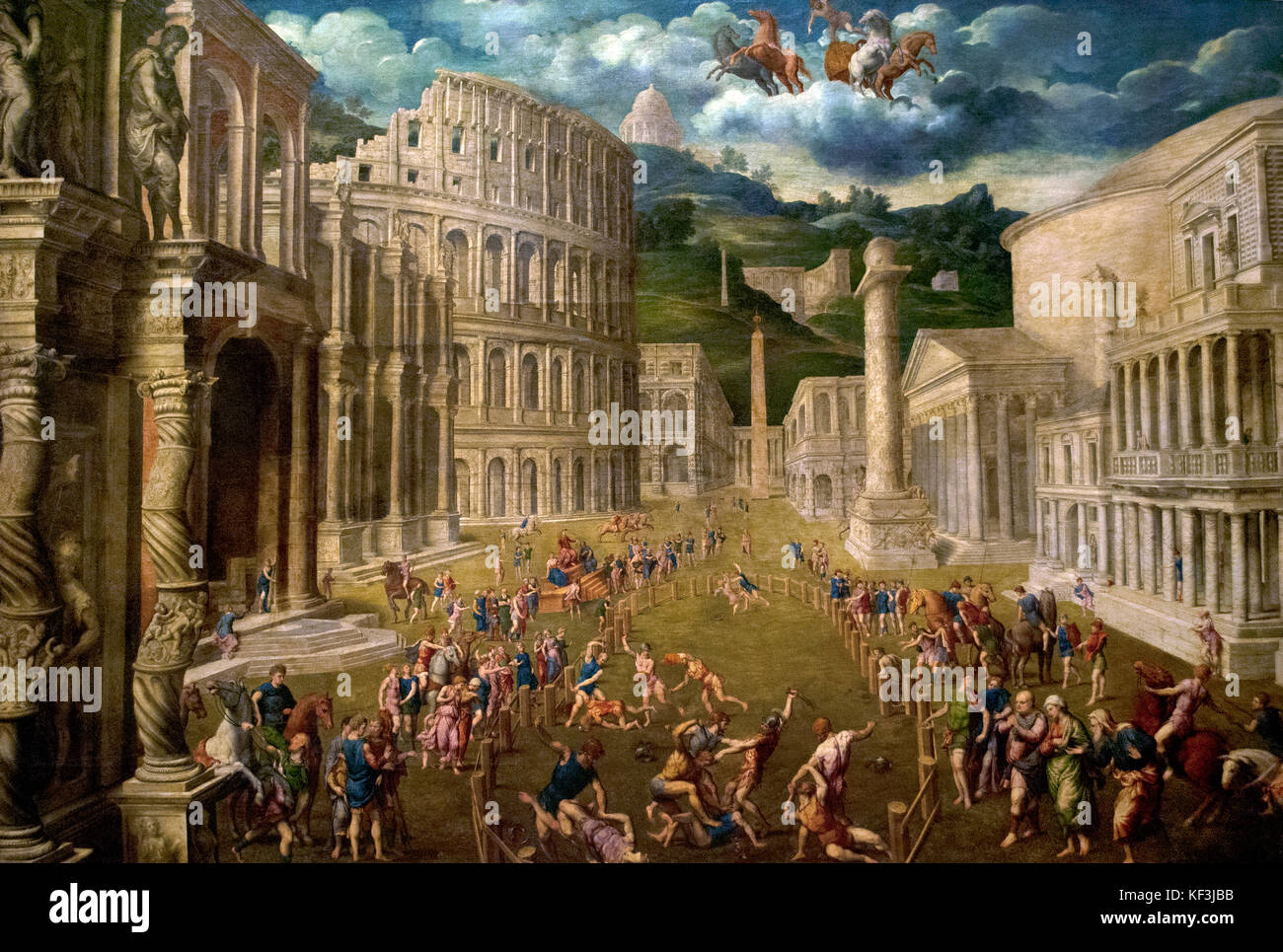 Paris bordone (1500-1571). peintre italien de la Renaissance vénitienne, c. gladiateurs combat. 1560. Kunsthistorisches Museum (musée d'histoire de l'art). Vienne. L'Autriche. Banque D'Images