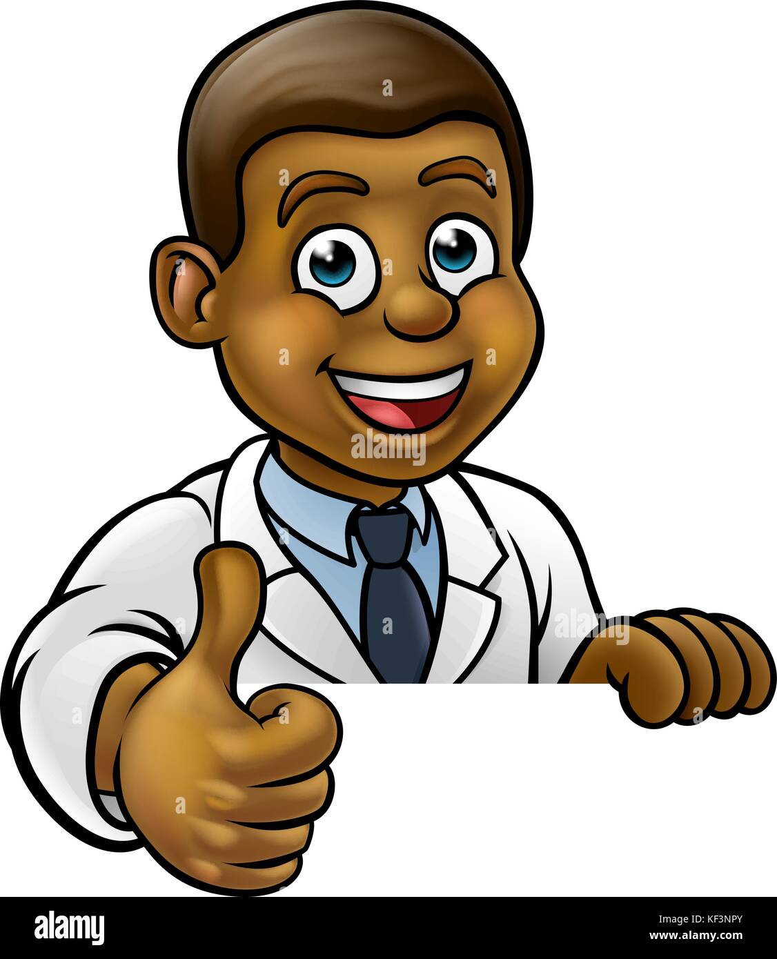 Thumbs Up Scientist Personnage Sign Illustration de Vecteur